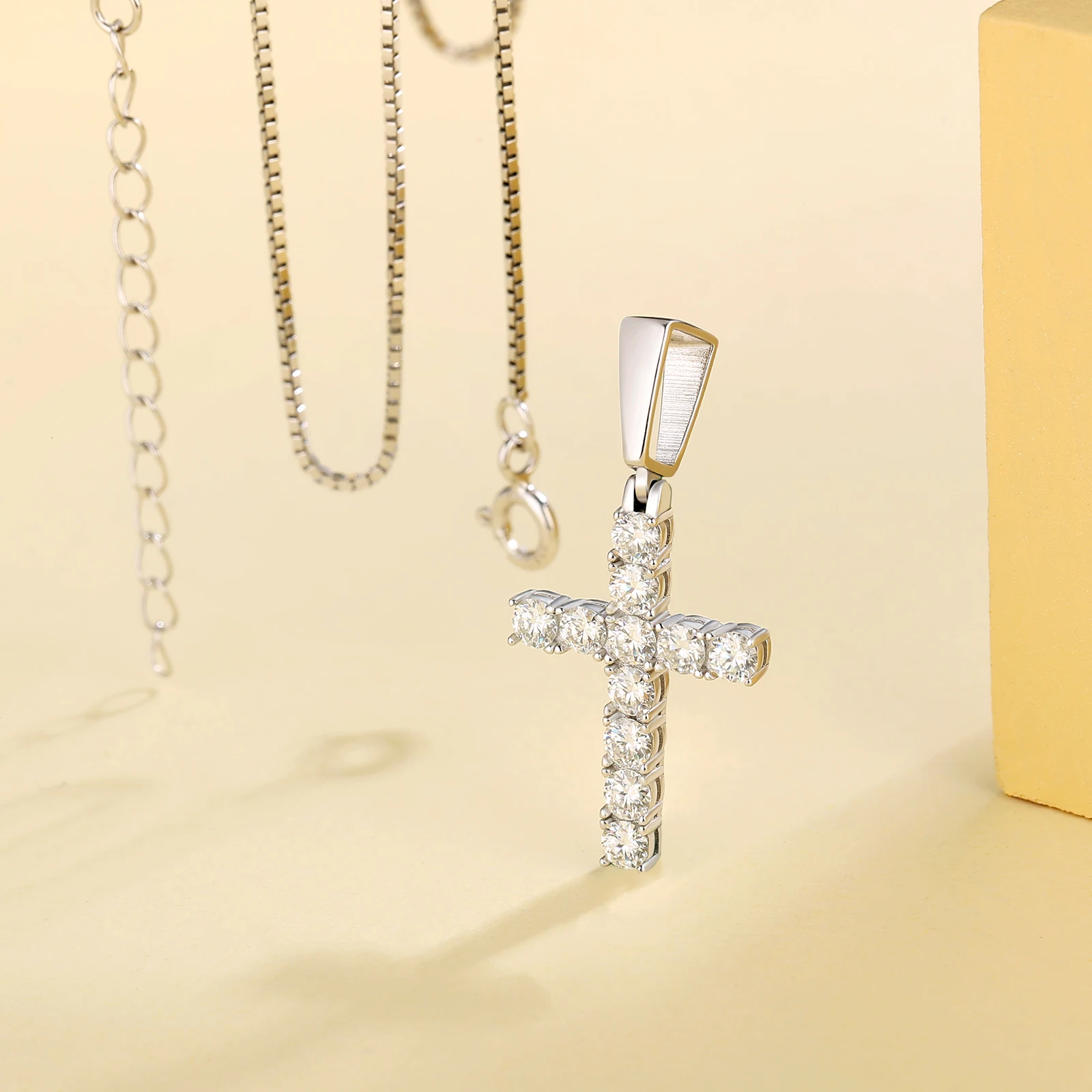 Fashion Moissanite Jewelry 925 Sterling Silver Iced Out D VVS1 Diamond Mosanite Cross Pendant necklaces