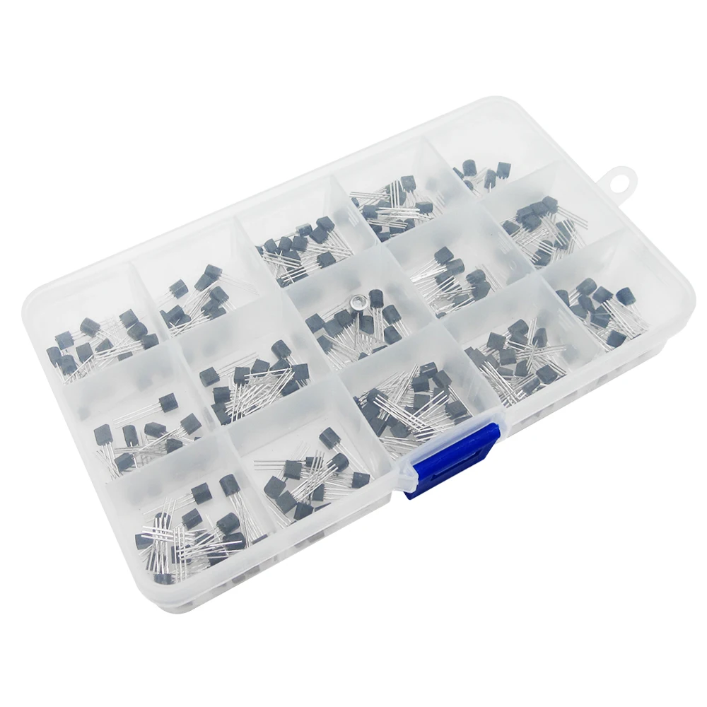 15 Waarde TO-92 Transistor Diverse Kit 2N2222 S9012 S9013 S9014 S8050 S8550 2N3904 2N3906 2N5401 2N5551 A42 A92 A1015 C1815 13001