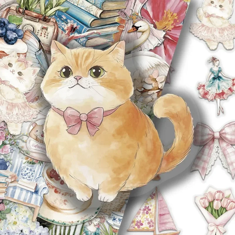 50/100/150 Sheets Watercolor Cartoon Stickers Notebook Computer Decoration Sticker 50 Sheet Non Repeat Garden Series Label