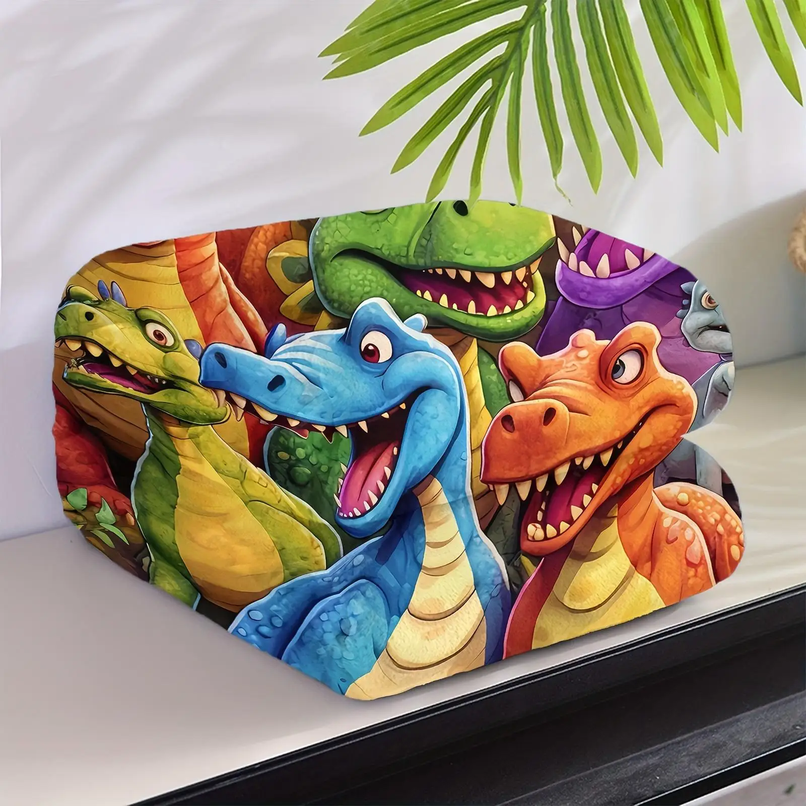 

Cute Smiling Dinosaur HD Digitally Printed Flannel Blanket Contemporary Animal Theme All Season Cozy Knit Warm Blanket