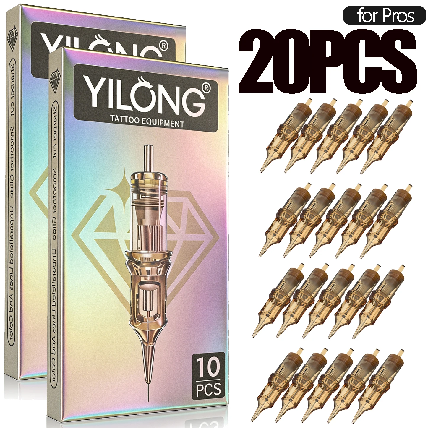 

YILONG 20Pcs Tattoo Cartridge Needles Disposable Sterilized RL/RS/RM/M1 Permanent Makeup Suitable For Tattoo Machines