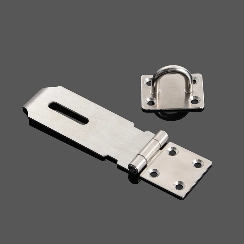 Door Lock Stainless Steel Padlock Clasp Gate Hasp Staple Door Latches Lock Shed Latch Household Burglar-proof Hardware