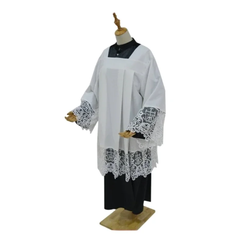 Altar Server Vestment 2-PCS Sets Inner Robe Surplice Cottas Roman Catholic Churches Bishop Liturgical Choir Dress Priest Clergy