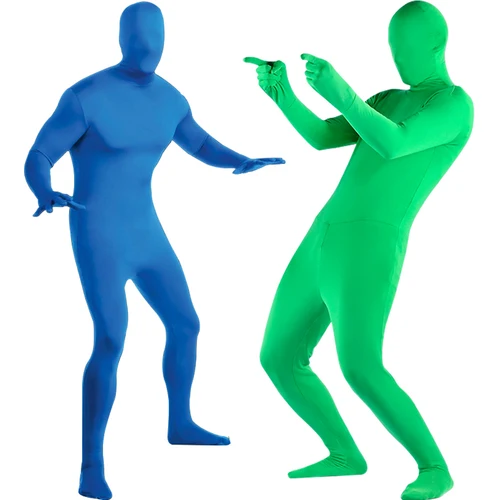Traje de pantalla verde Chroma Key Cosplay disfraces para Tiktok telón de fondo película de Video efecto Invisible Fondo elástico ajustado body