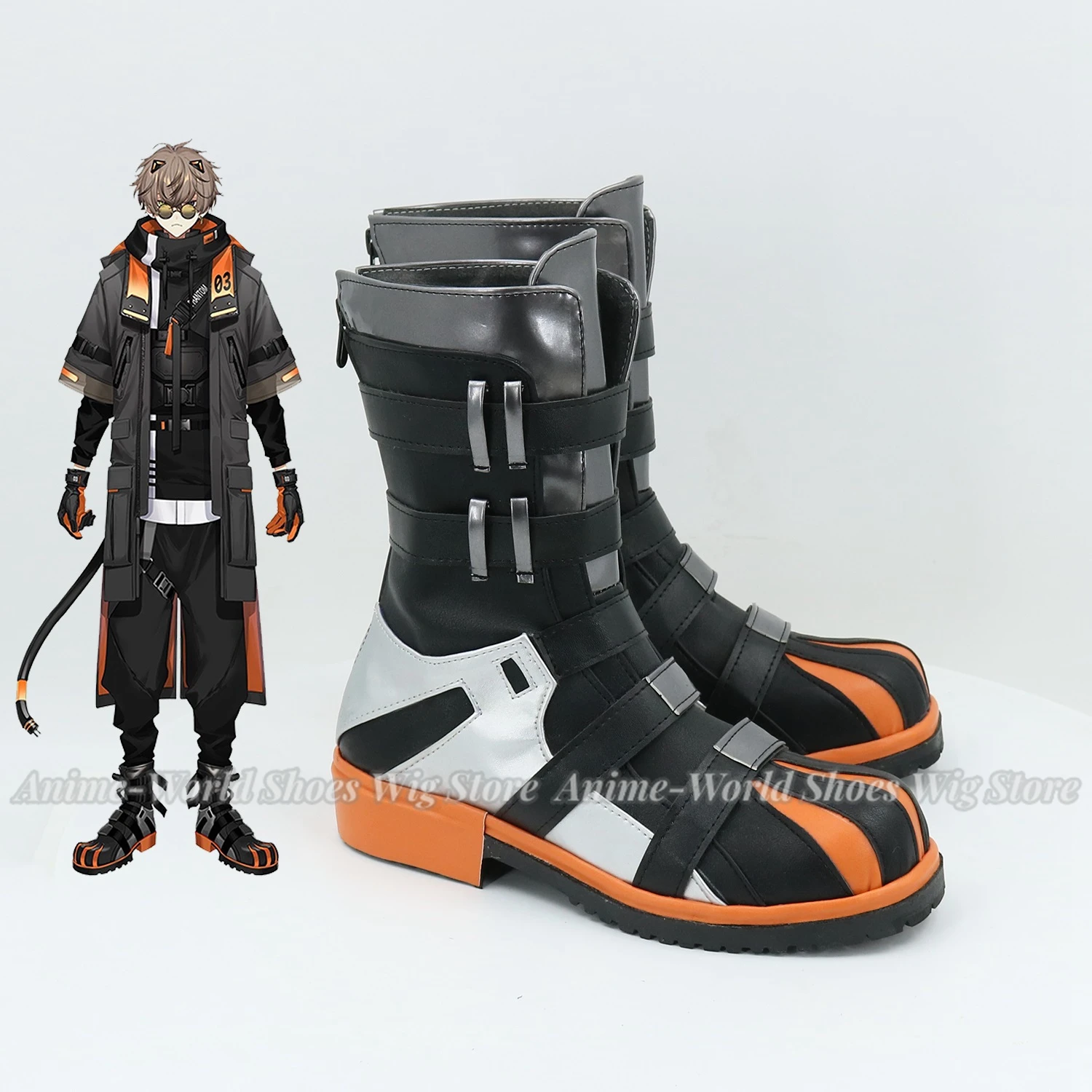 Anime VTuber Alban Knox Cosplay Stiefel Schuhe Benutzerdefinierte Größe NIJISANJI VTuber Cosplay Phantasie Party Stiefel Für Frauen Männer Cosplay Perücke