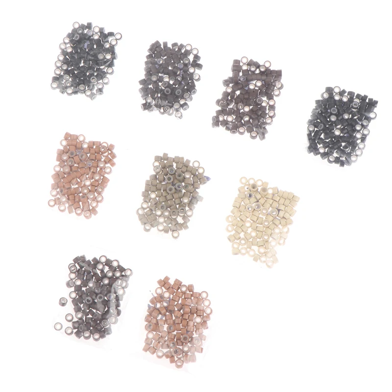 100Pcs Silicone Nano Rings For Nano Rings Copper With Silicone Lined Hair Beads Hair Rings Hair Extension Tools 5.0*3.0*3.0mm