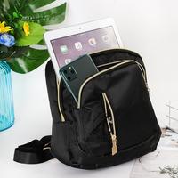 Women's Multi-Function fashion Girl Oxford Daypack Travel Cute Mini Backpack Shoulder Bag Black Girl Purse