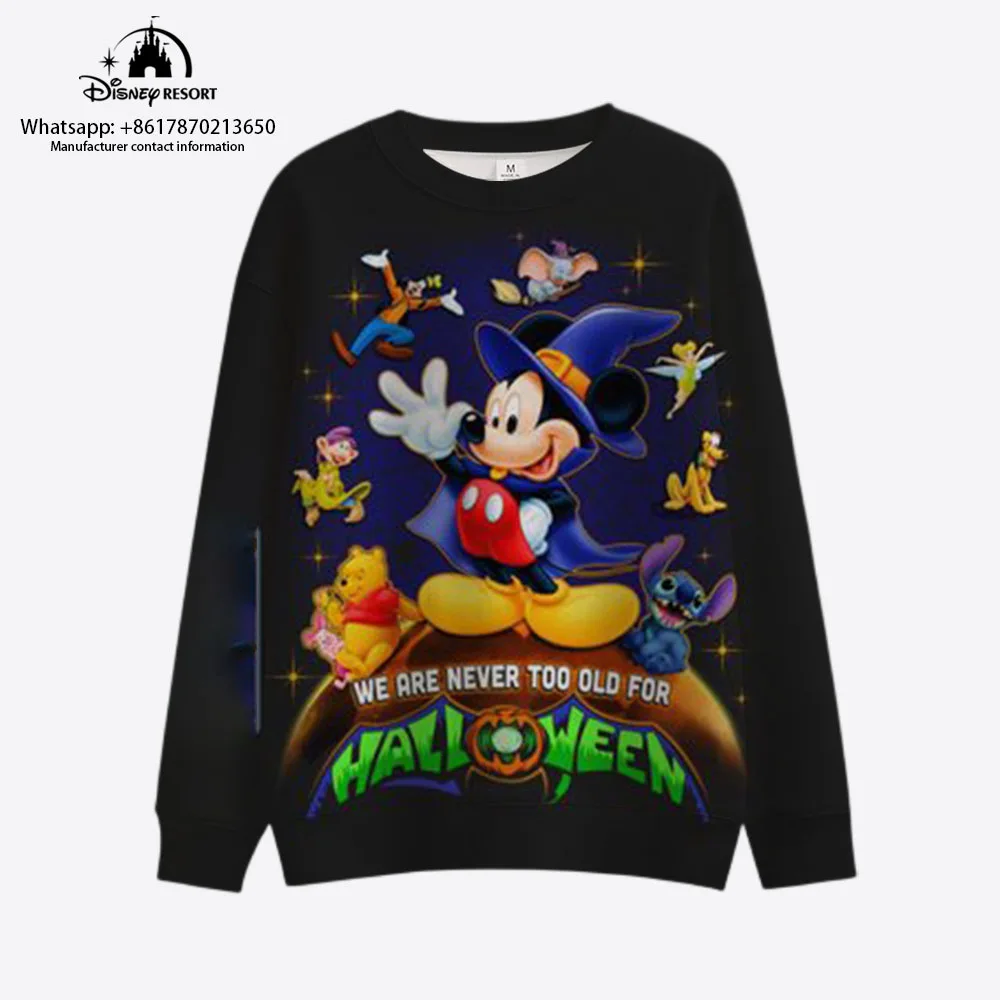 Halloween Men's Personalized Fashion Round Neck Sweatshirt Mickey 2024 Men's Casual Comfortable Round Neck Sweatshirt