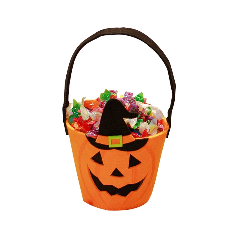 Halloween Candy Bags Cartoon Pumpkin Skull Printed Handbag Trick or Treat Bags for Kids Festive Decoration