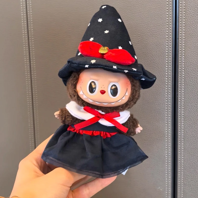 

For Labubu Magic Witch Doll Clothes Standing Sitting Party 17cm Dolls Replacement Outfits Toy Accessories Doll Clothing
