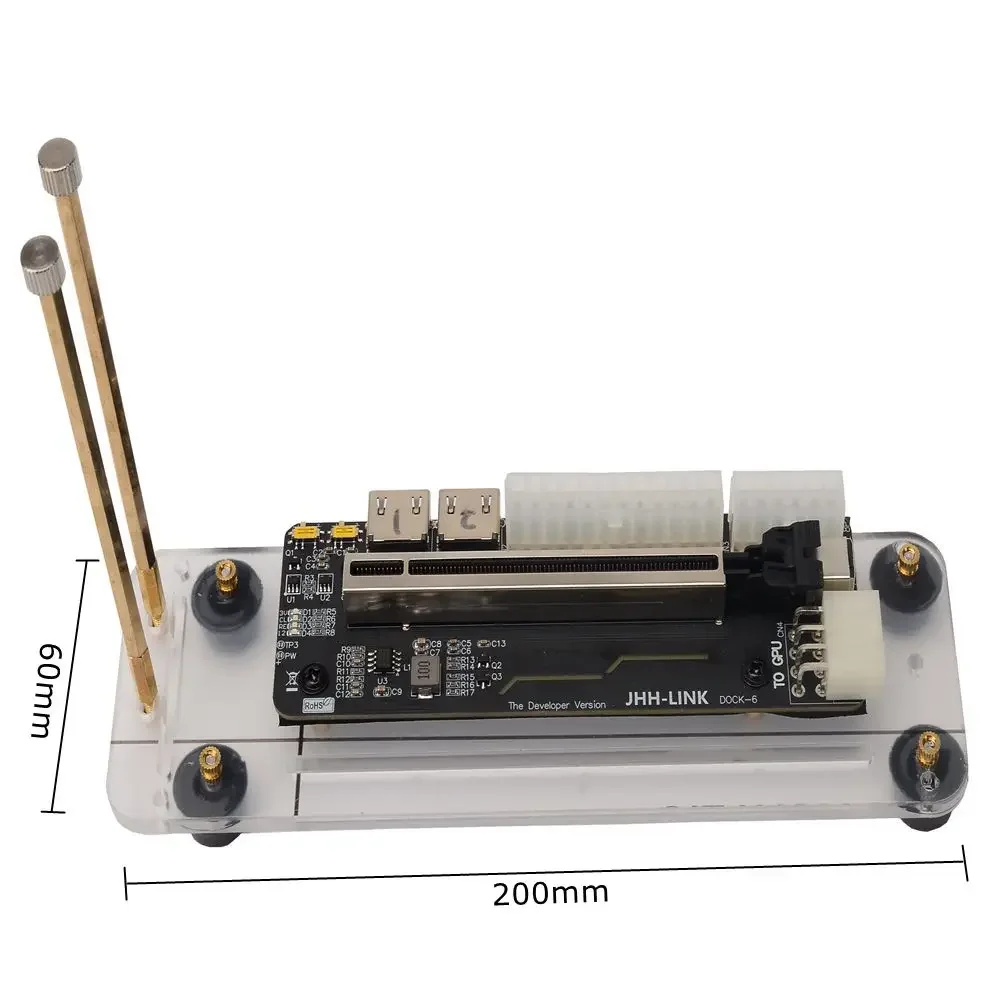 EGPU متوافق مع Thunderbolt 3 بطاقة الرسومات الخارجية للكمبيوتر المحمول بناتا EGPU حامل PCIe3.0 X4 كابل الناهض لـ Win10 GTX 1060ti
