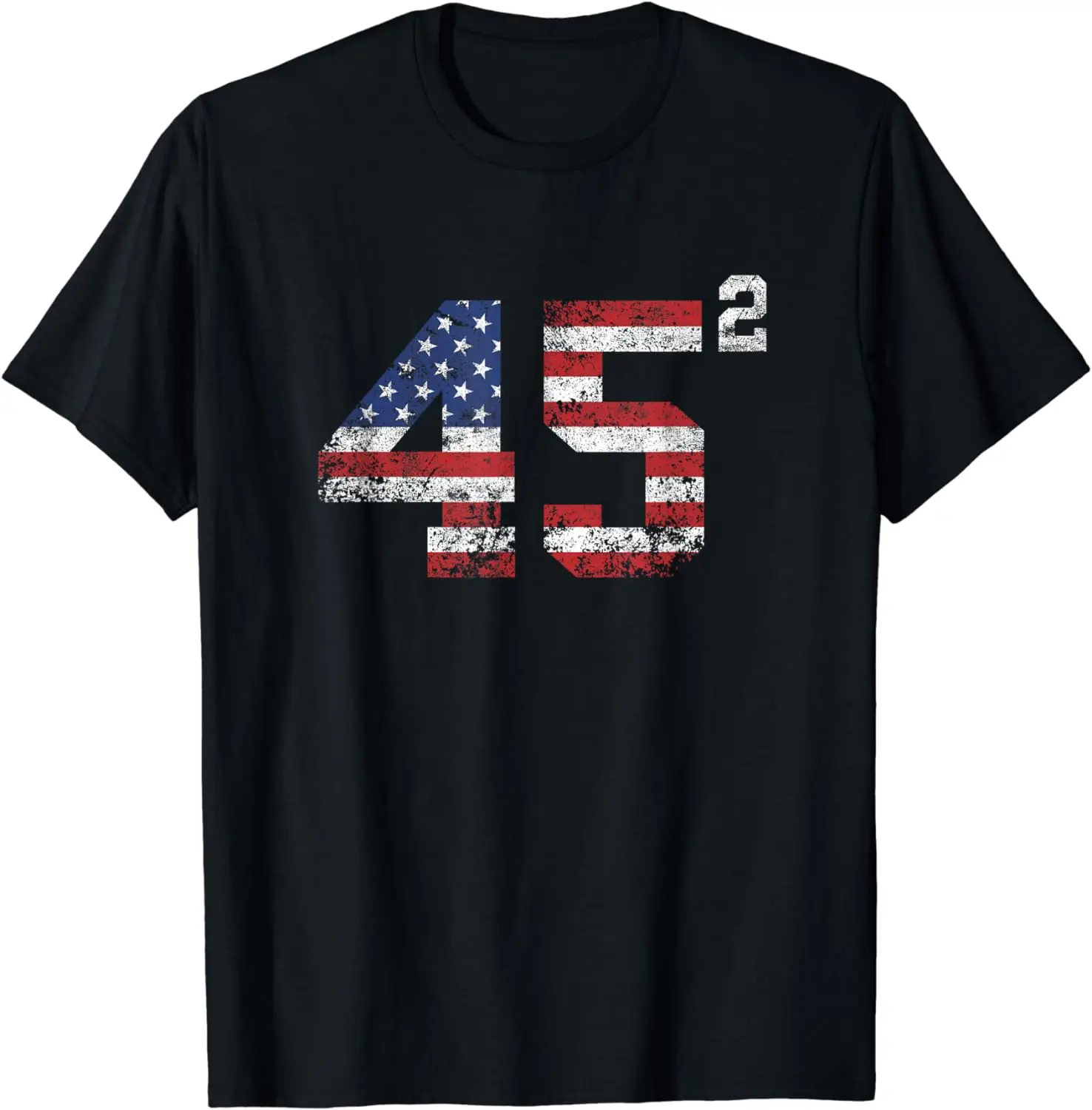 Trump 2024 45 Squared Second Term USA Vintage T-Shirt Men Clothing Custom Printed Streetwear Graphic T Shirts Y2k