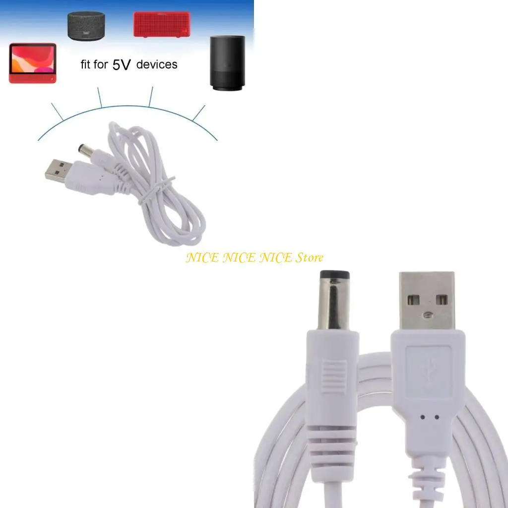 USB -Ladungskabel USB 5V 5,5 x 2,5 mm Netzwerkstopfen für Routerlautsprecher 1m 2m