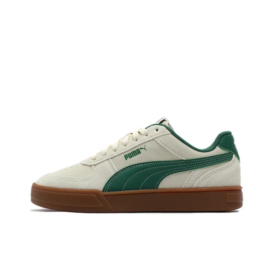 PUMA Caven Abrasion Resistant Breathable Low top Skateboard Shoes Unisex Beige Green 391939-07