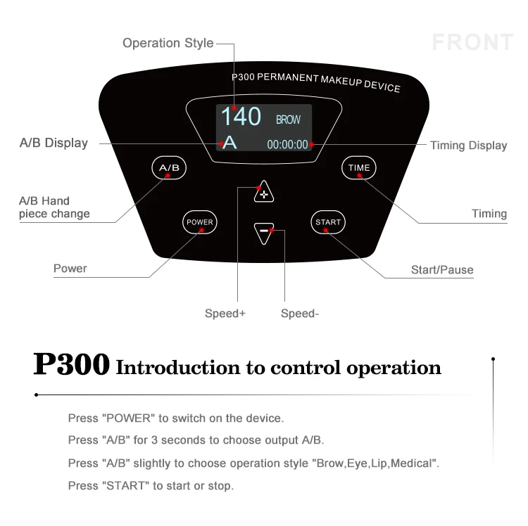 Private Labeling Biomaser P300 Permanent Makeup Machine Kit Tattoo Power Supply Eyebrow Tattoo Supply Black Pearl Machine