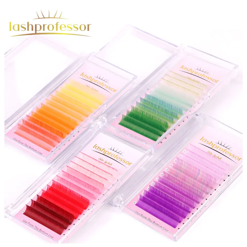 

Colored Individual Eyelash Extension Green Red Pink Blue Faux Mink Rainbow Classic Eyelashes Natural Soft Colorful False Lashes