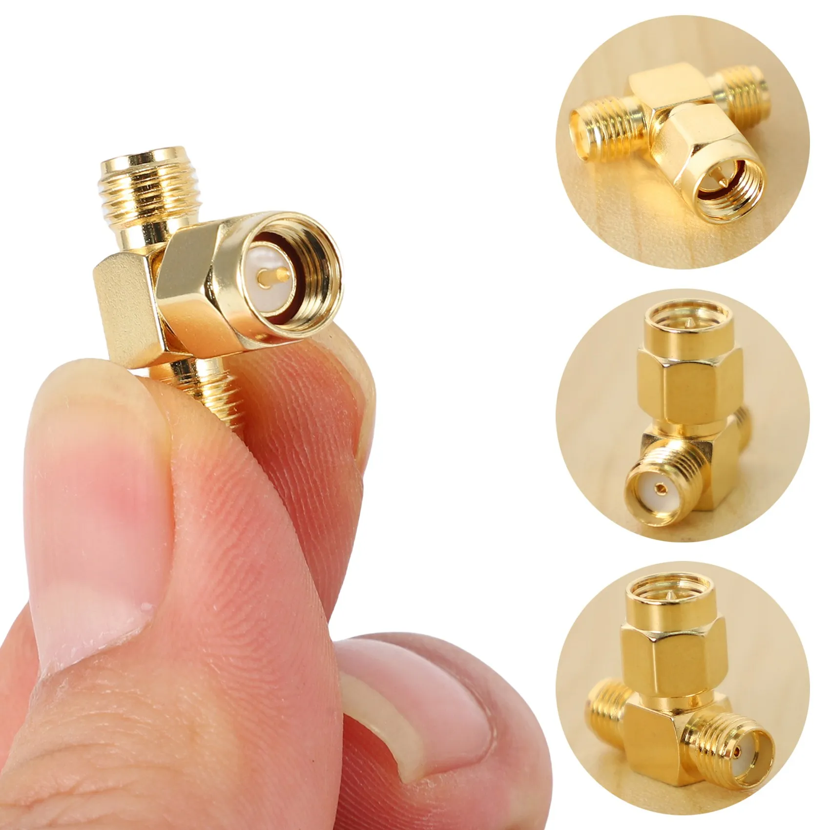 AT77 SMA ذكر إلى اثنين SMA أنثى الثلاثي T RF محول موصل 3 طريقة الفاصل جديد