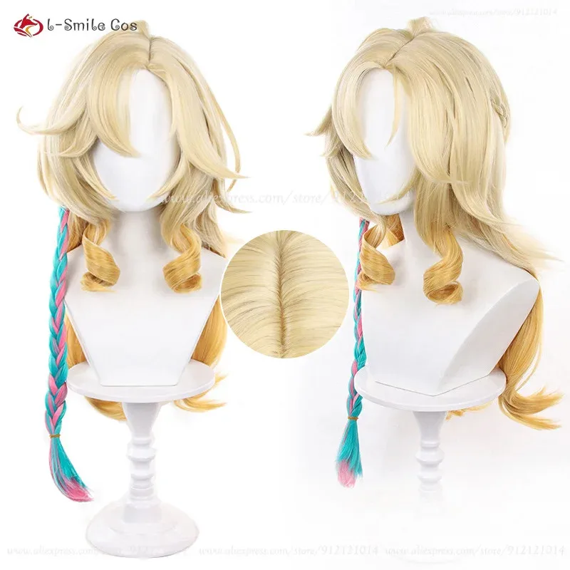 

Xilonen Cosplay Wig 70cm Gold Gradient Wigs With Pre Styled Braided Heat Resistant Synthetic Hair Halloween Anime Cosplay Wigs