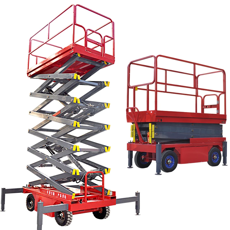 New Electric Motor Scissor Lift Hydraulic Drive Wheel Aerial Work Platform