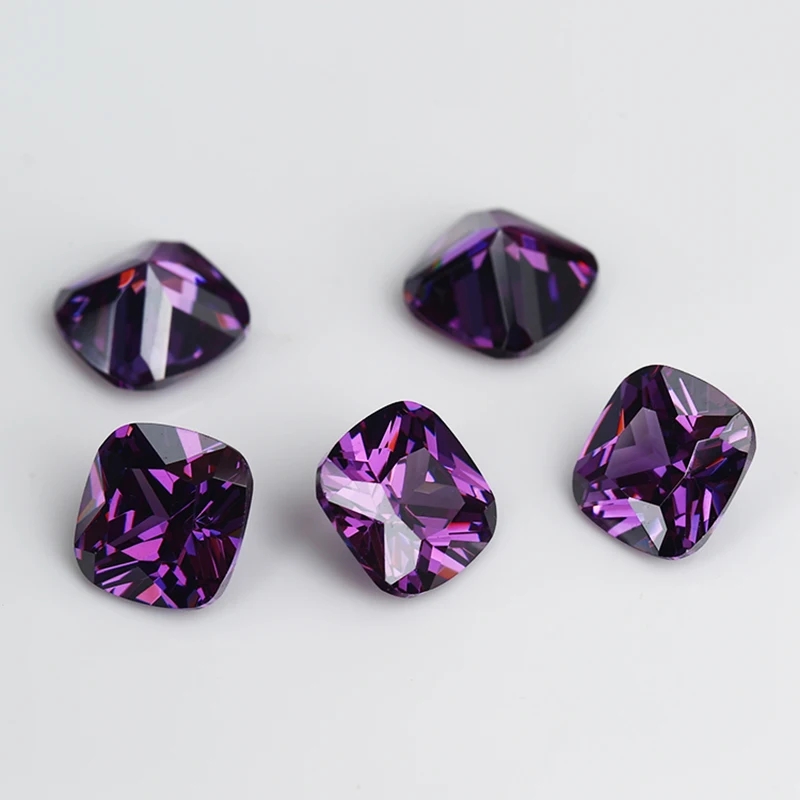 50pcs/20pcs 3x3~12x12mm 5A Cushion Cut CZ Stone Various Color Cubic Zirconia Loose Synthetic Gems For Jewelry