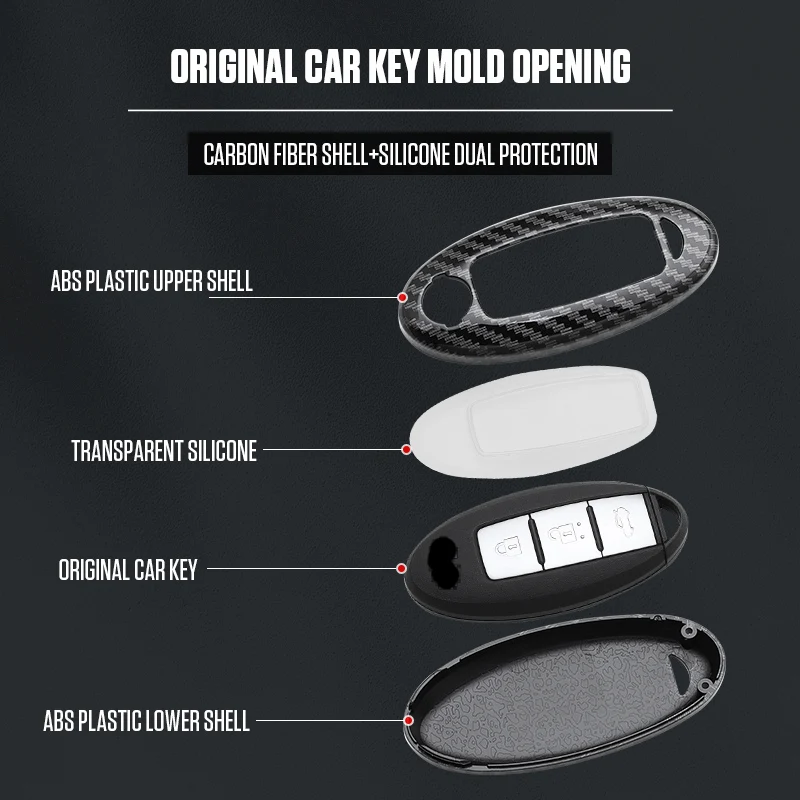 ABS Plastic Car Key Shell Case Cover for Infiniti G25 G35 G37 Q50 Q60 Q70 QX55 JX35 QX50 QX60 QX80 Bag Fob Auto Accessories view 4