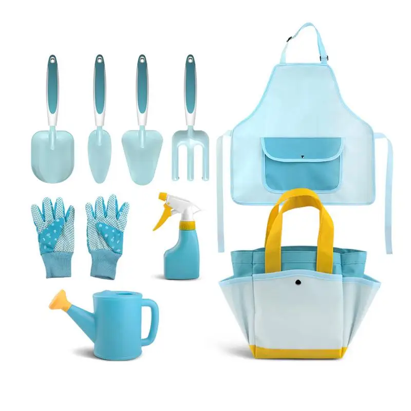 Kids Gardening Tools Set Funny Children Garden Toys Kit Educational Gardening Toys Include Shovel Rake Watering Can Storage Bag