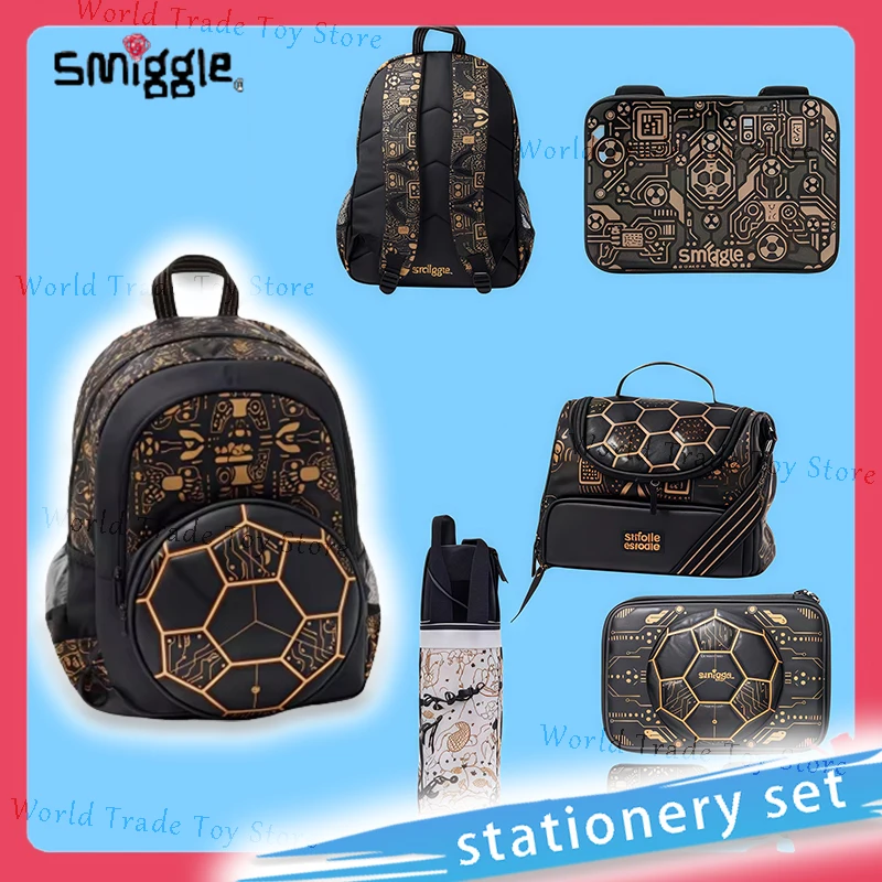 【En stock】nueva mochila genuina de Australia Smiggle, mochila escolar de fútbol negra, serie de dibujos animados, mochila de estudiante de Anime, regalos para estudiantes