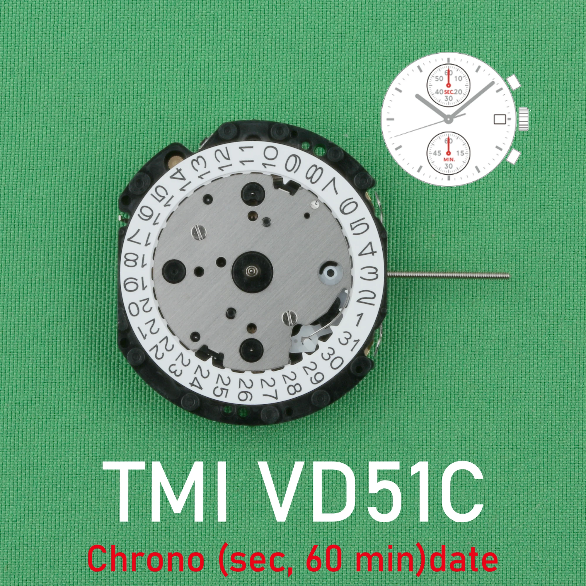 

Часы TMI VD51C, новая японская модель, часы Seiko VD51, оригинальные часы SII/TMI VD51, дата перемещения на 3