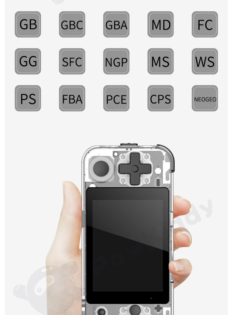 Powkiddy 휴대용 게임 콘솔, IPS 스크린, 오픈 소스 레트로 비디오 게임 플레이어, FC 포켓 미니 게임 콘솔, 어린이 선물 상자, Q90