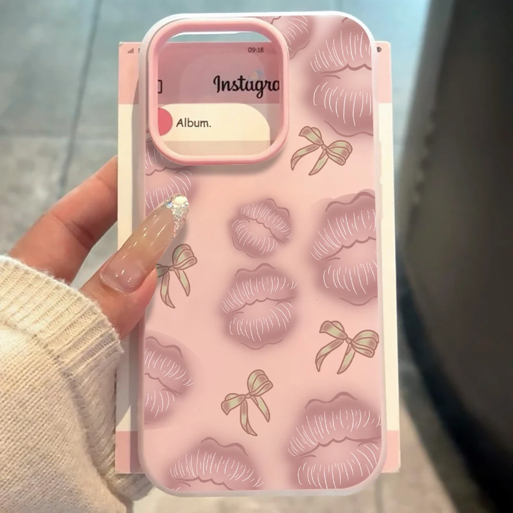 For Samsung Galaxy S21 S26 S25 S24 S23 S22 Ultra Plus FE Case Korean Lip Print INS Cover For A37 A36 A54 A55 A56 Dustproof Funda