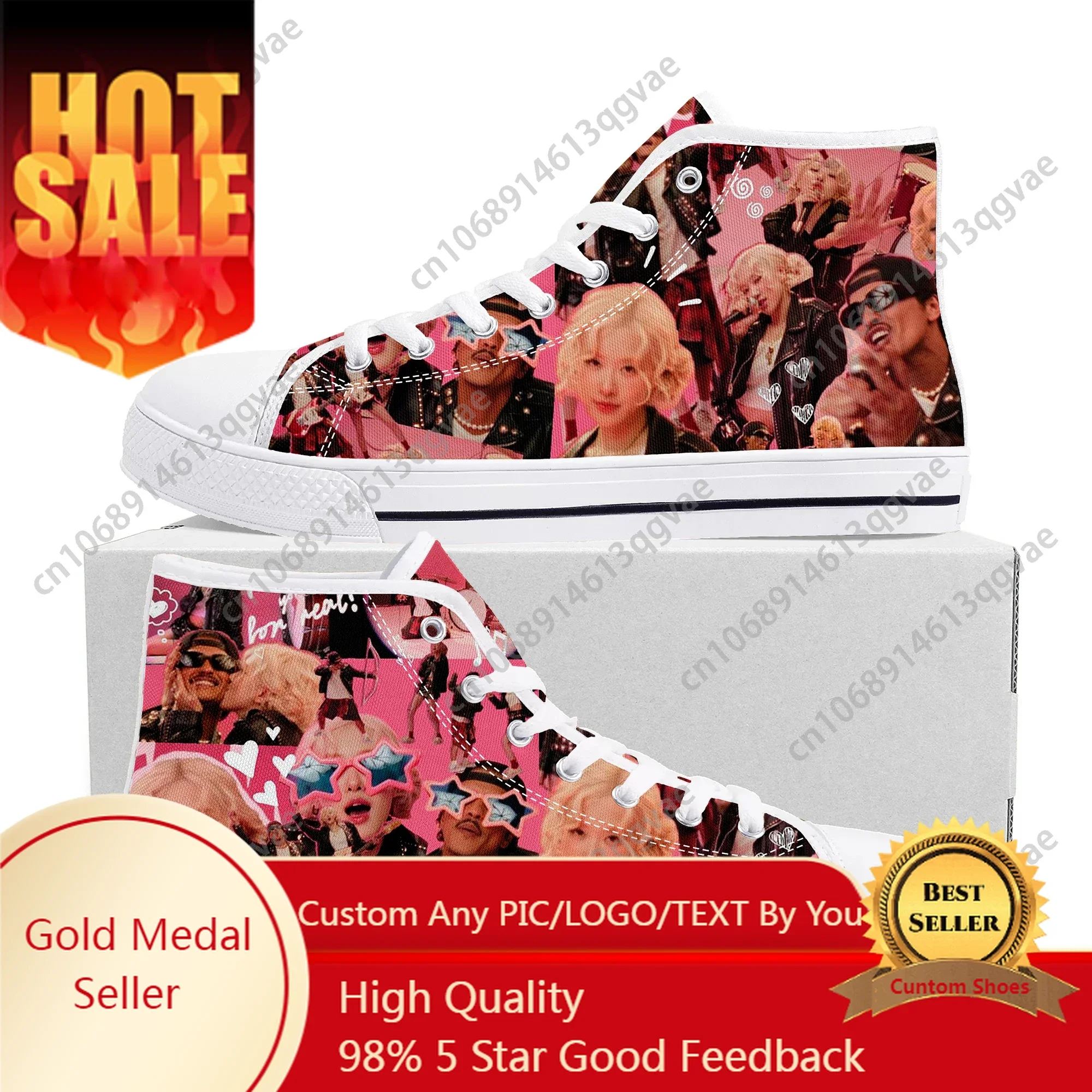

Pink Rose APT Bruno Mars 아파트 아파트 High Top High Quality Sneakers Mens Womens Teenager Canvas Sneaker Custom Made Couple Shoes