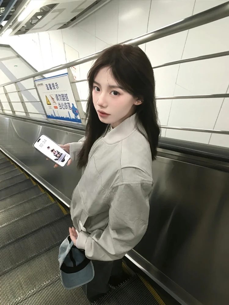 

Baseball Jackets Nylon Womens Winter Corduroy Harajuku Slim Stand-Collar Sherpa Buttons Anti-Impact Quilted Thickened Puffed Y2K