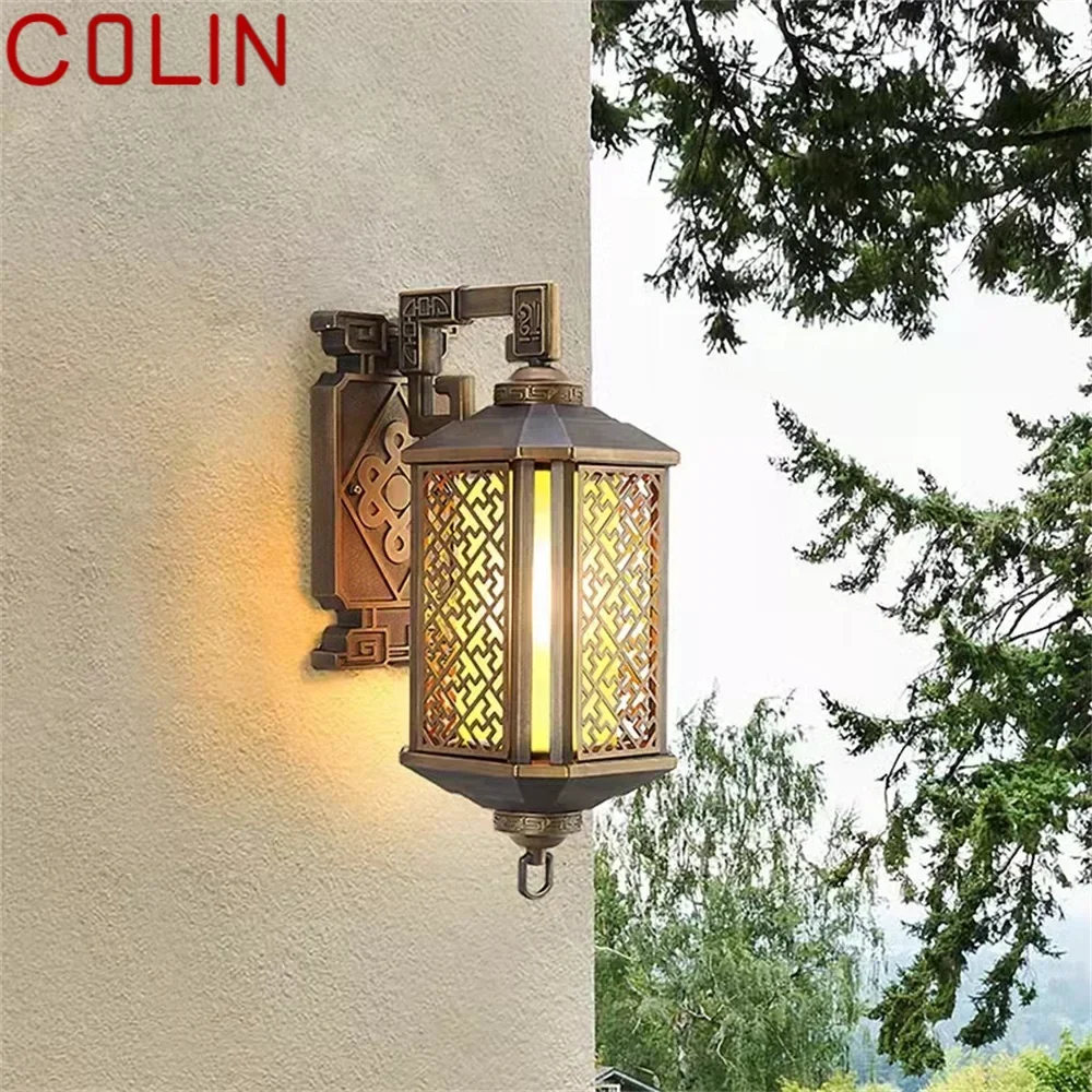 COLIN Outdoor Bronze Light LED Wall Lamps Sconces Classical Waterproof Retro for Home Balcony Decoration