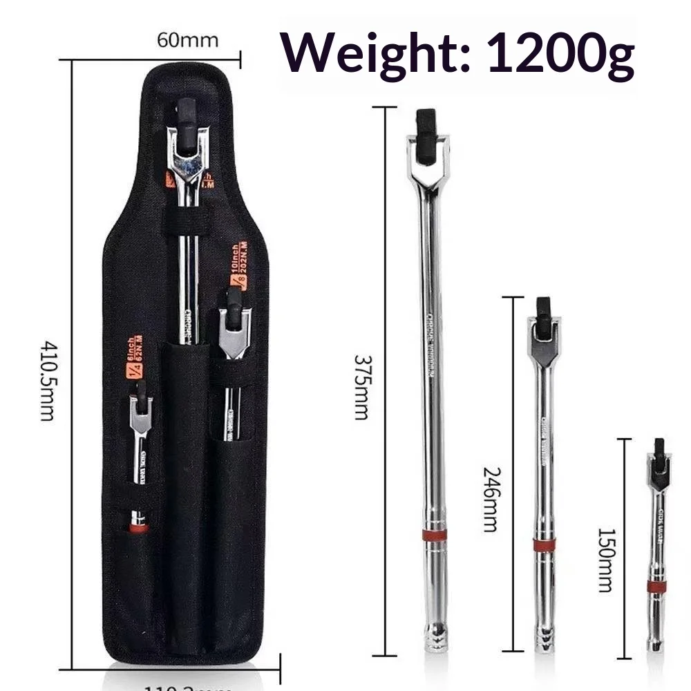 Rubber Ring F Rod Steering Wrench 3Pcs Set 1 4 3 8 1 2 Drive Torque Extension Sleeve for Woodworking Workbench