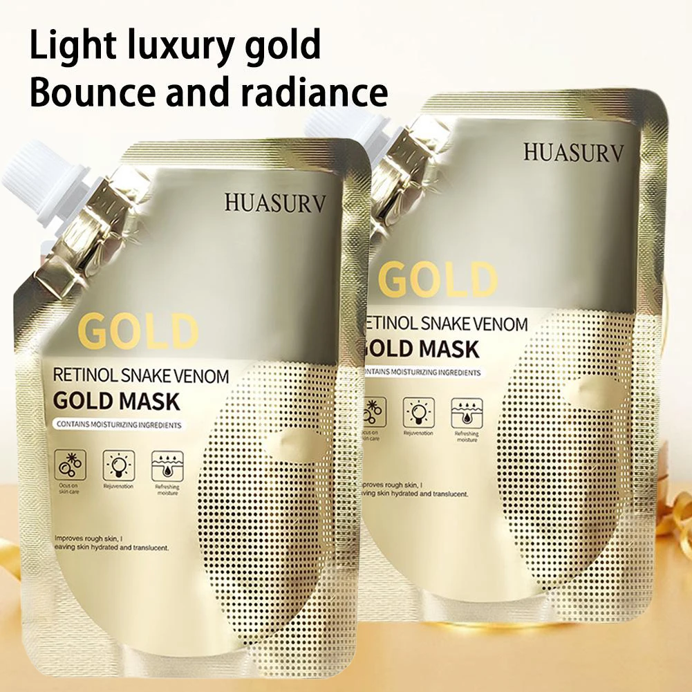 2pcs Moisturizing Retinol Snake Venom Peptide Gold Mask Moisturizing Facial Mask Oil Control Skin Care 100g