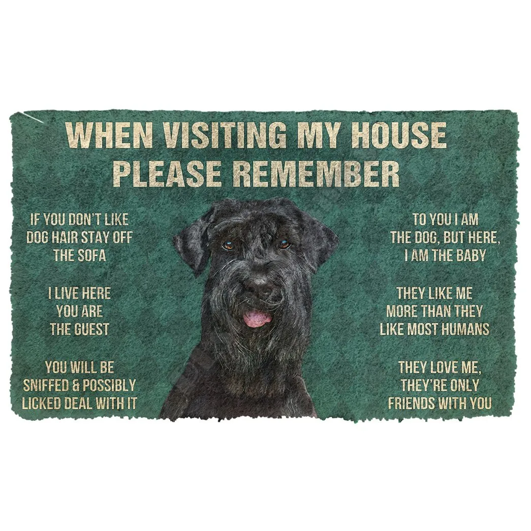 3D Please Remember Giant Schnauzer House Rules Custom Doormat Non Slip Door Floor Mats Decor Porch Doormat