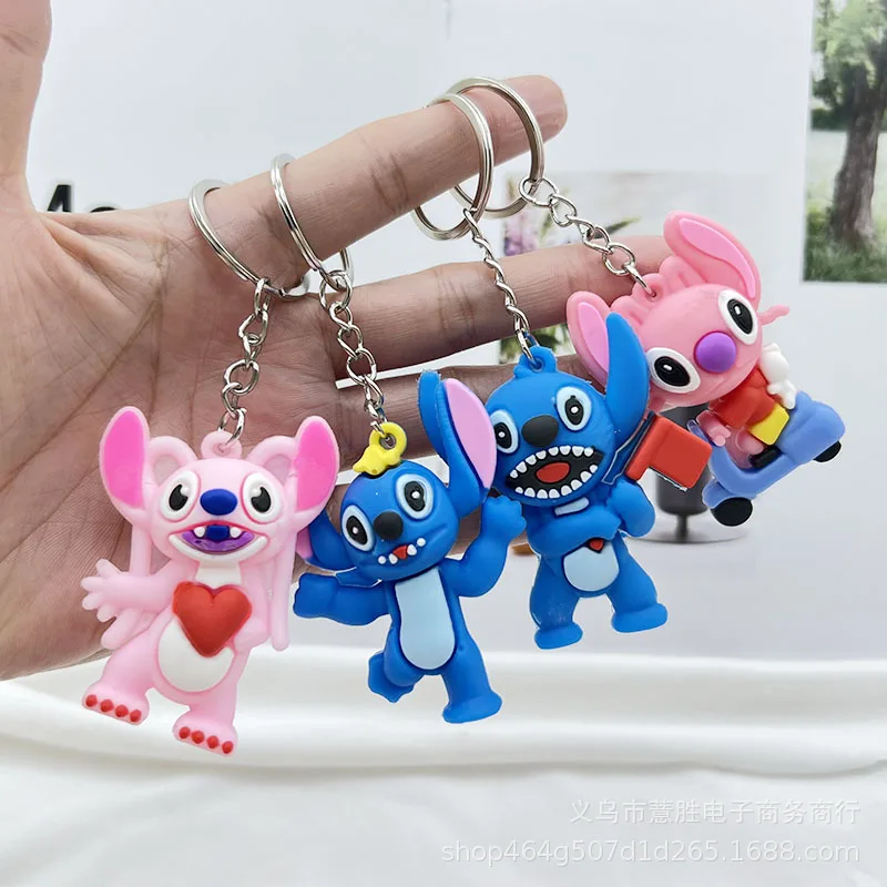 

Disney Cartoon Lilo Stitch Doll Dolls Pendant Keychain Cartoon Anime Car Key Chain Backpack Ornament Creativity Girl's Gift