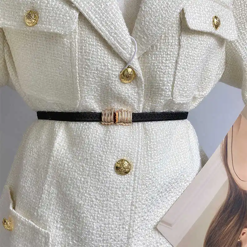 Women's summer new style stretchable and elastic waist belt decorative versatile high-end feel matching dress casual leather bel