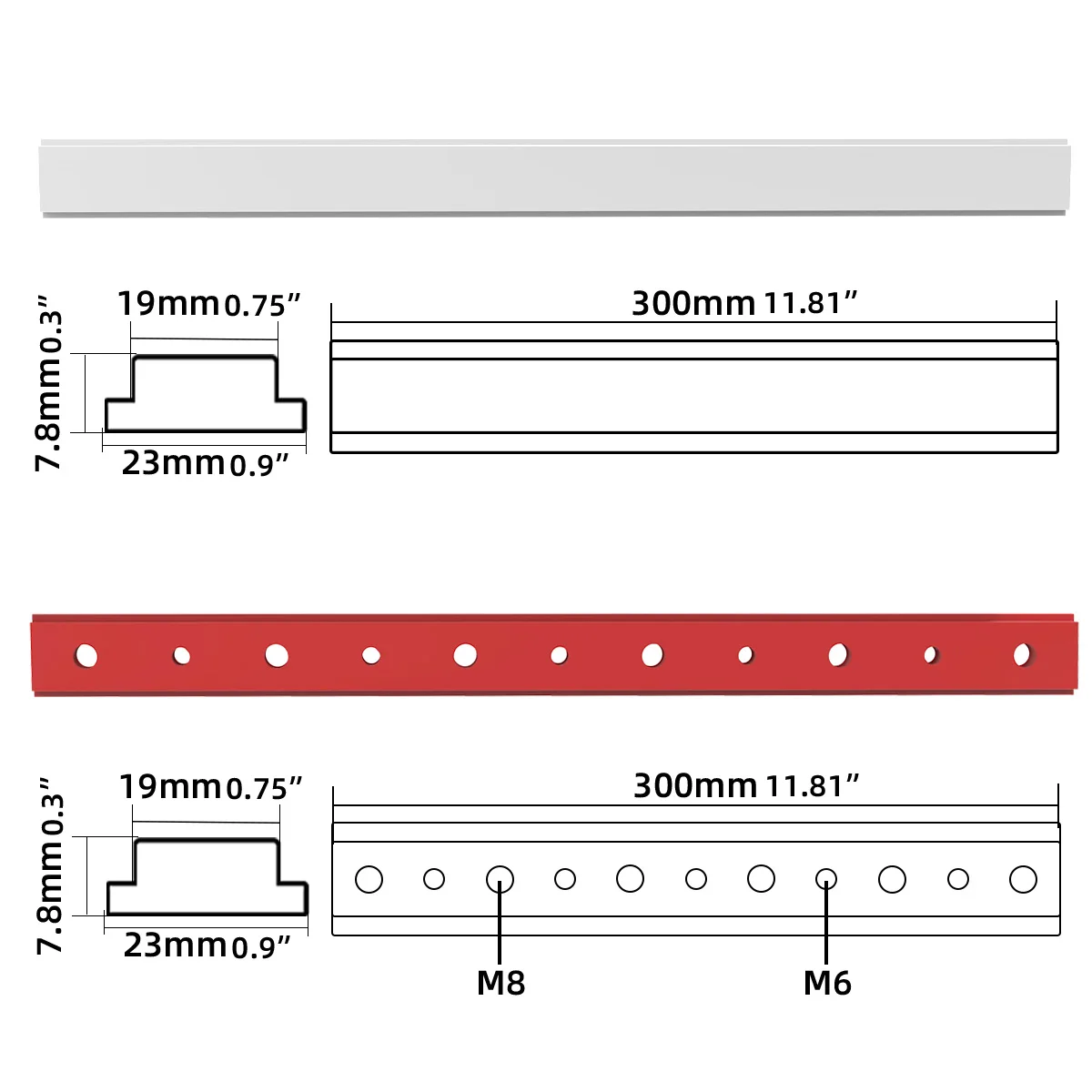 

Т-образный слайдер Т-образный направляющий приспособление для деревообработки Алюминиевый торцовочный стержень Слайдер для настольной пилы Датчик стержня Слот Торцовочная направляющая Т-винтовое приспособление 300 мм