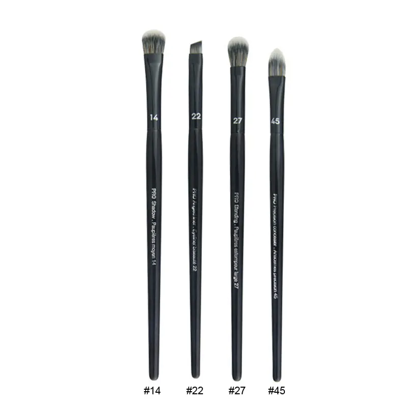 4pcs/set Pro Black Eye Shadow Makeup Brushes Lip Brow Precision Concealer Blending Synthetic hair Smudge Highlight Make Up Brush