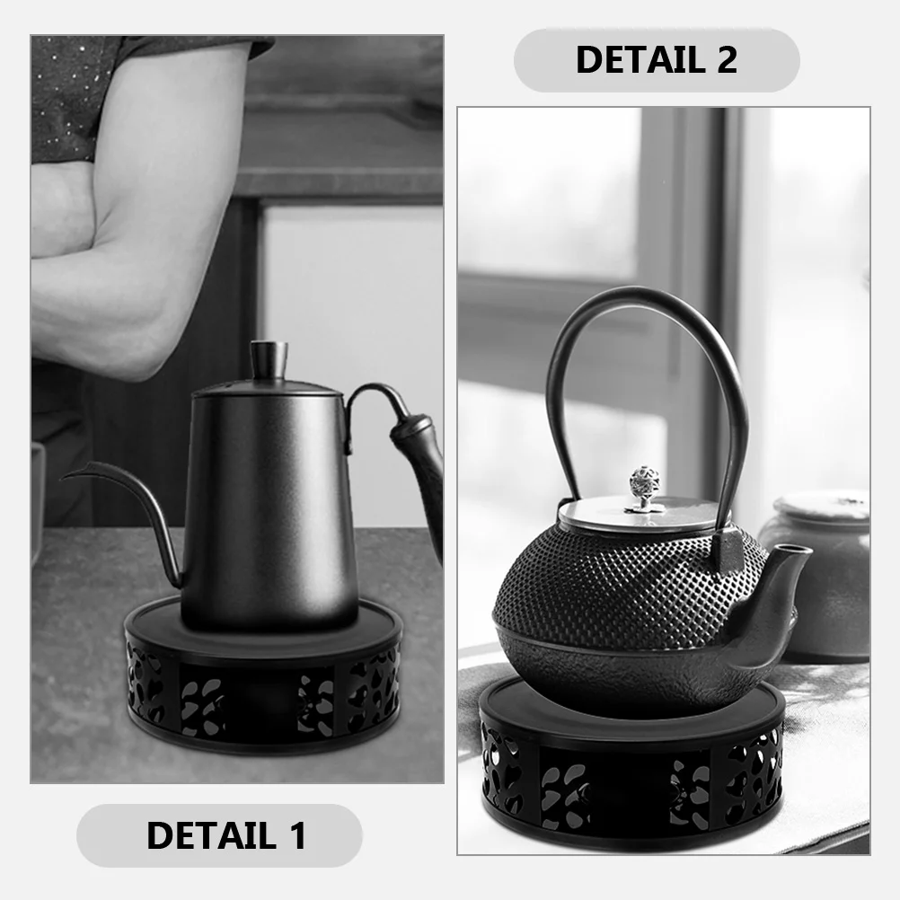 Ceramics Thermostat Stainless Steel Heating Base Heater Tea Kettle Light Warmer Metal Teapot with Tealight Holder