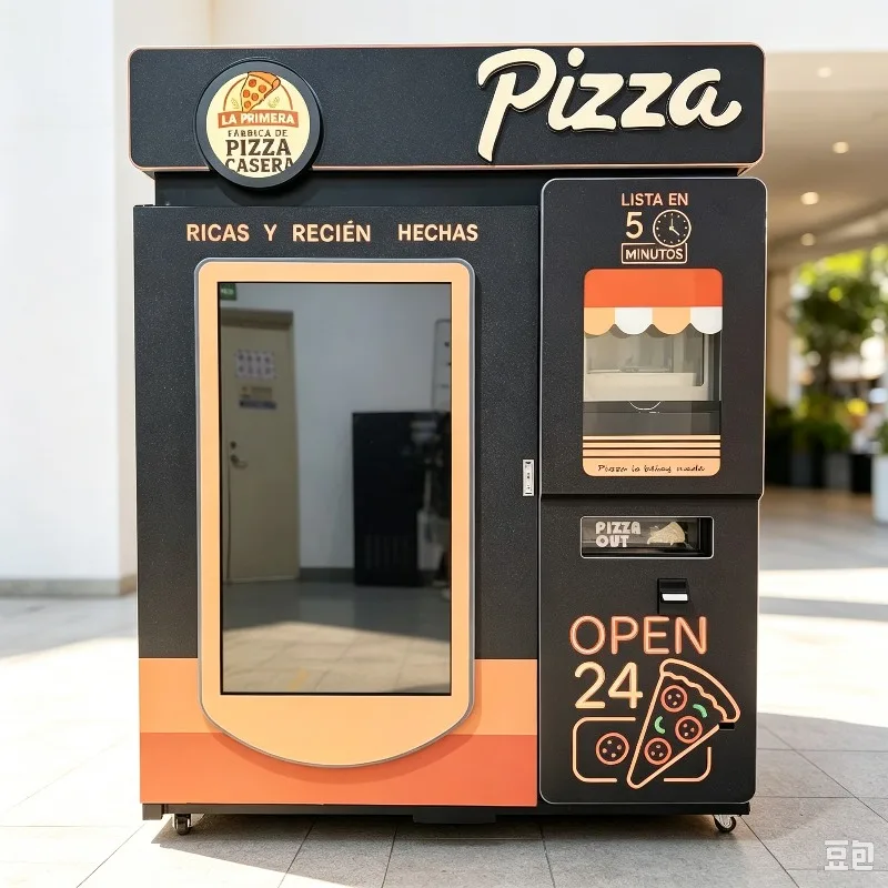 Automated Pizza Vending Machine with SDK Stainless Steel 55-Inch Touchscreen Pizza Vending Machine for Sale FL Customized