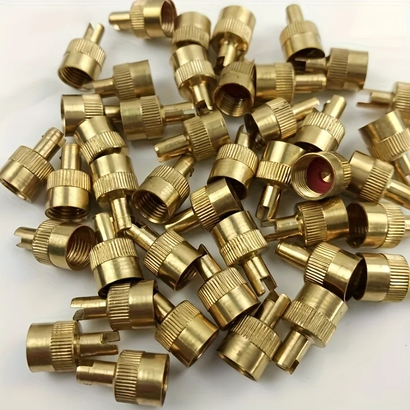 10Pcs Universal Car Tire Valve Caps Copper Nickel Plated Dust Proof Stem Covers Auto Wheel Tire Accessories