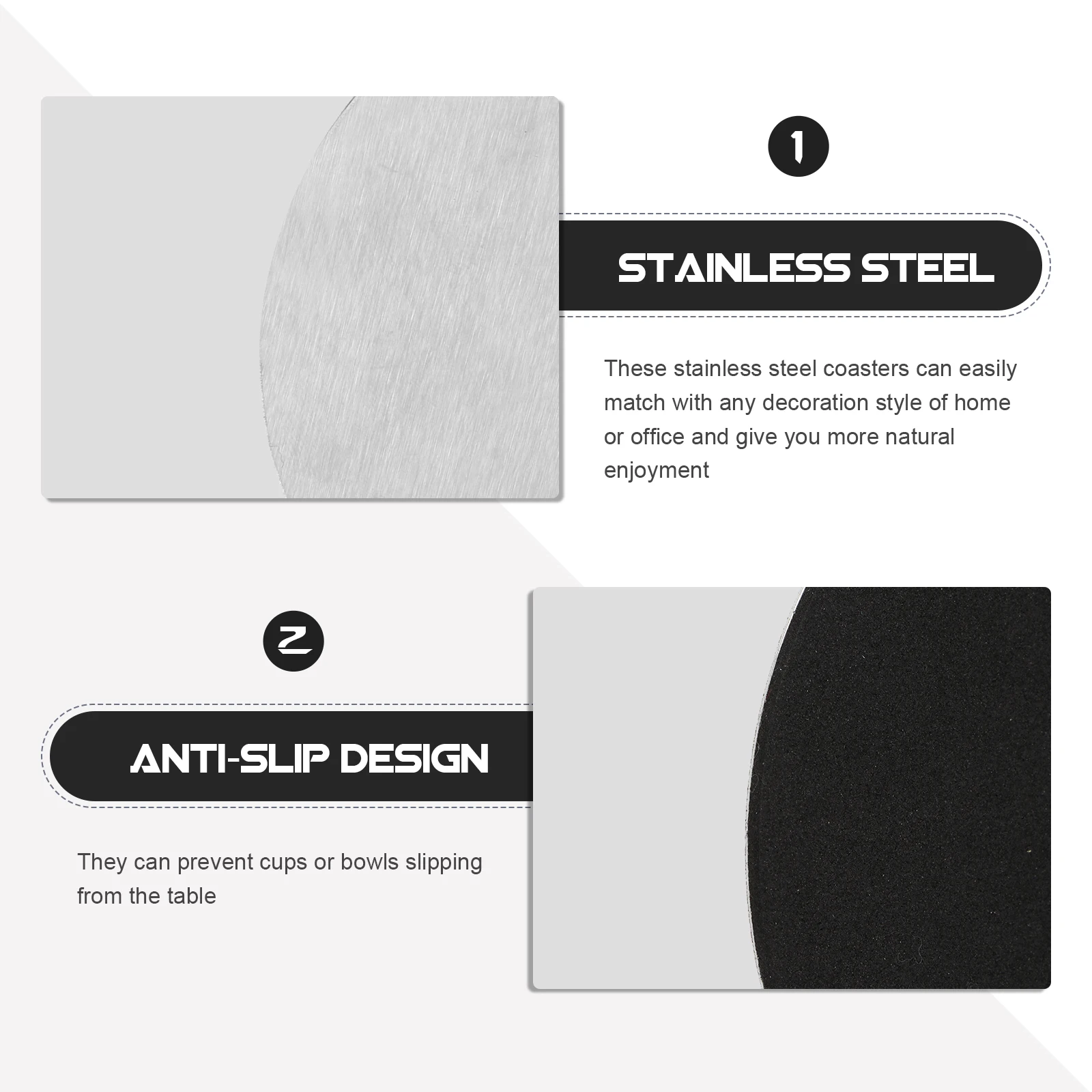 

1 set 1 Set Of Creative Insulated Cup Mats Multipurpose Bowl Mats Silver Anti-Rust Table Pads Wear-Resistant Round Bowl