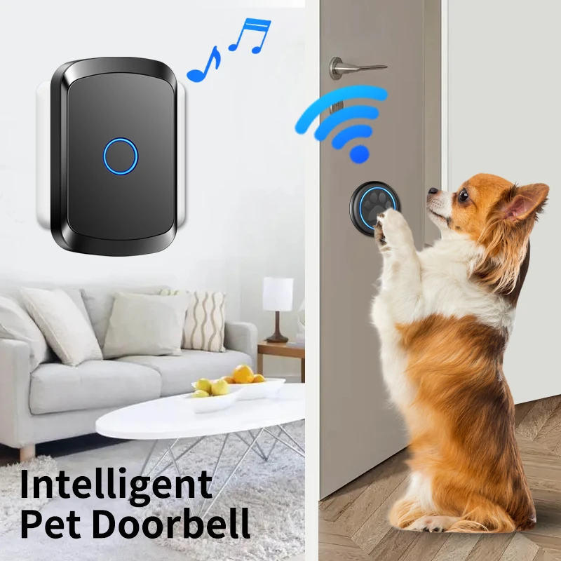 

CACAZI Pets Wireless Door Bell for Dog Training Waterproof Button Doggie for Potty Cat House-Train Sensor Motion Touch Button