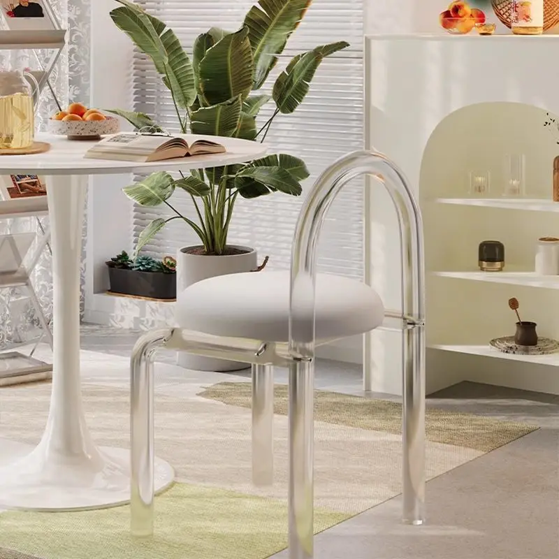 

Internet celebrity dresser makeup chair acrylic transparent chair bedroom balcony fairy chair Xiaohongshu recommended dining