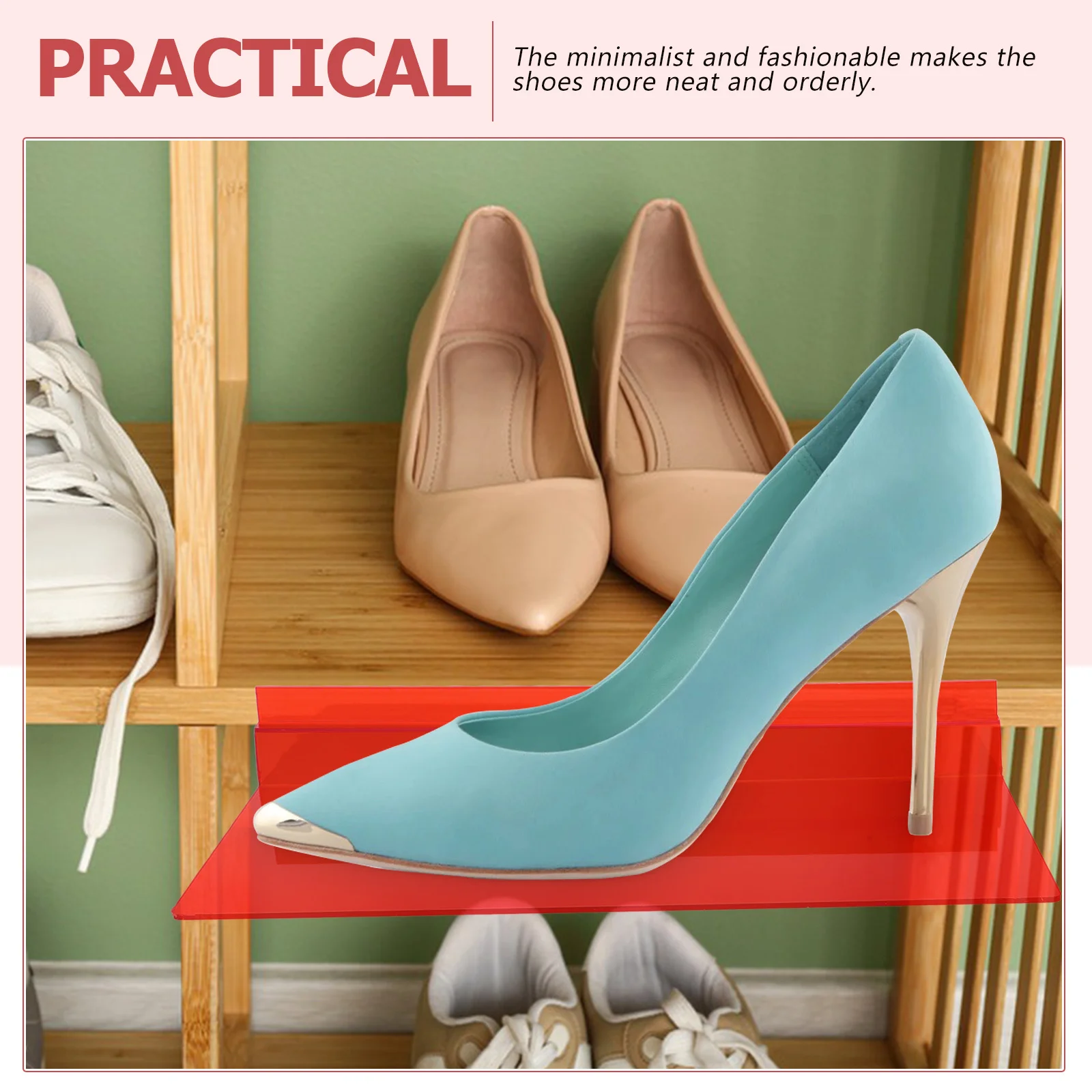 

5Pcs Clear Slatwall Shoe Rack Transparent Wall Shelf Retail Display Store Exhibitions Shoe Shelves Slatwall Shelves
