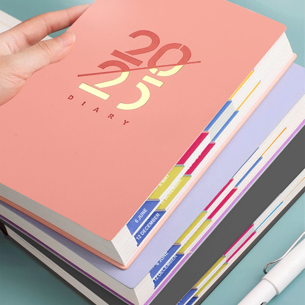 2025 Planner Notebook Agenda 100GSM Calendar Monthly Diary Schedule Leather Eye Protection Paper Office School Supply Stationery