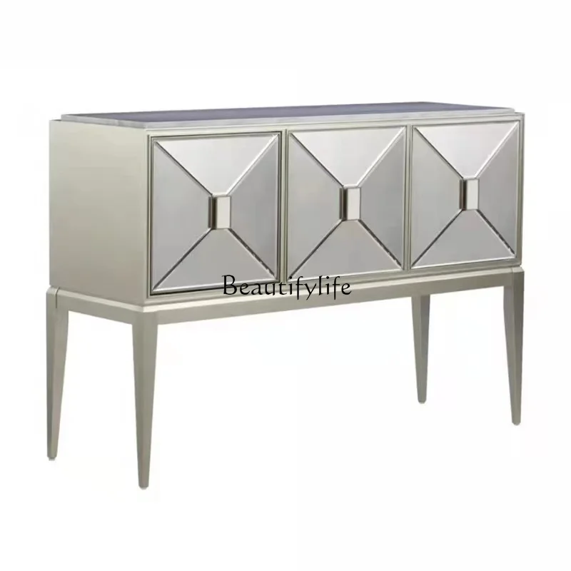

American light luxury entrance table modern simple living room glass door dining side cabinet