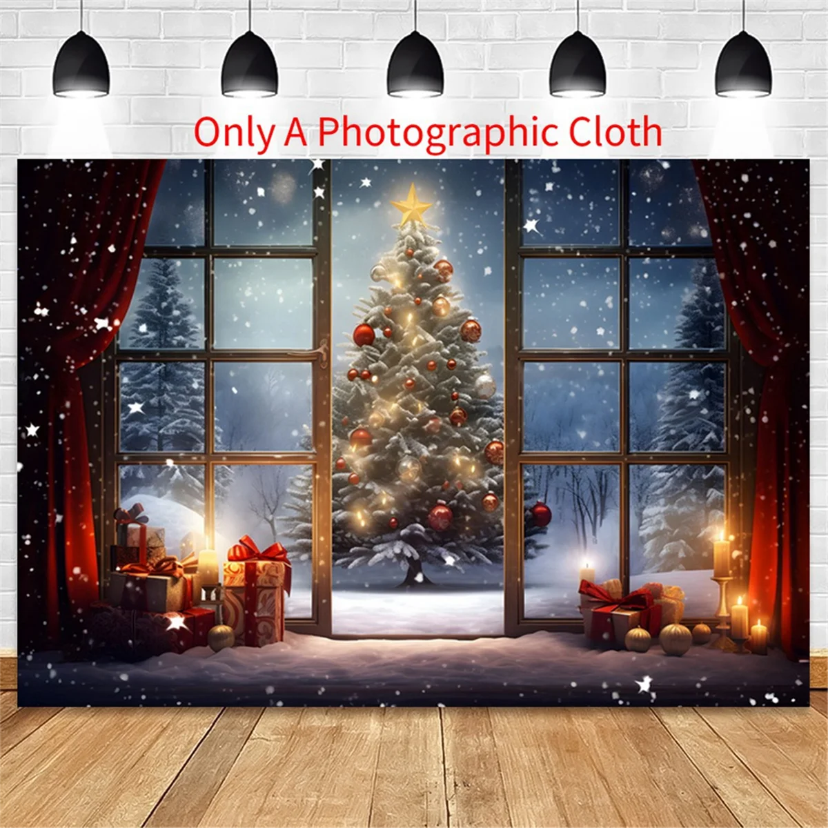 قماش خلفية عيد الميلاد للأطفال ، شجرة عيد الميلاد ، زخرفة حفل ندفة الثلج ، التصوير الفوتوغرافي ، 210x150cm